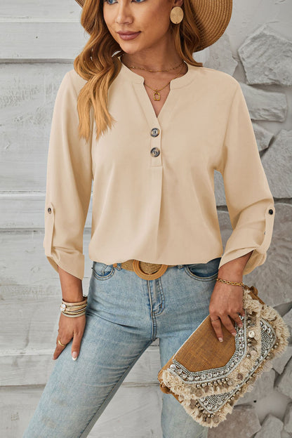 Womens V Neck Long Sleeve Top | noémi