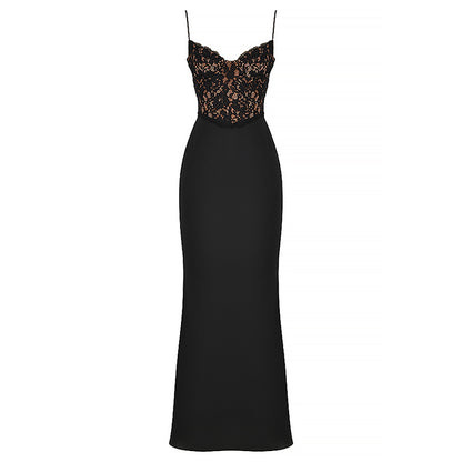 Womens Lace High Waist Fishtail Dress | noémi