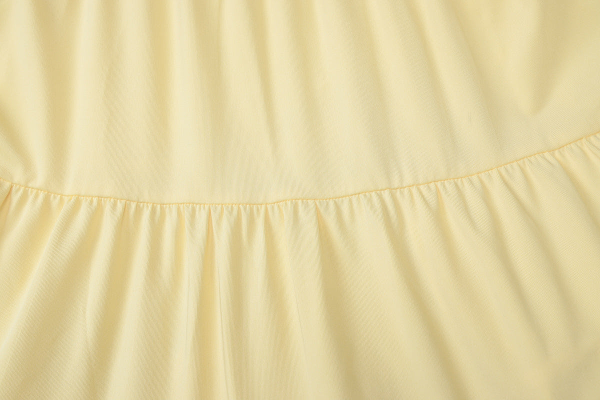 Womens One Shoulder Pleated Maxi Dress with Cutout Back and Multi Layer Design | noémi