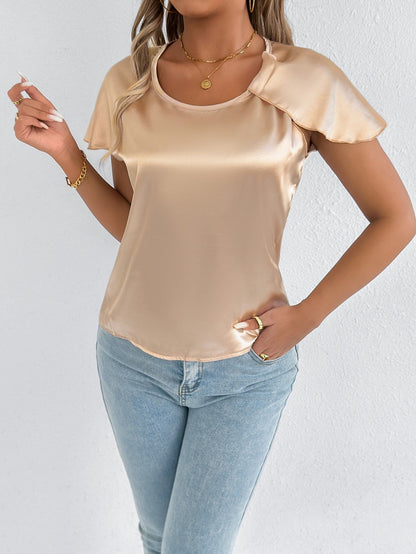 High End Satin Silk T Shirt for Women | Short Sleeve Silk Top | noémi