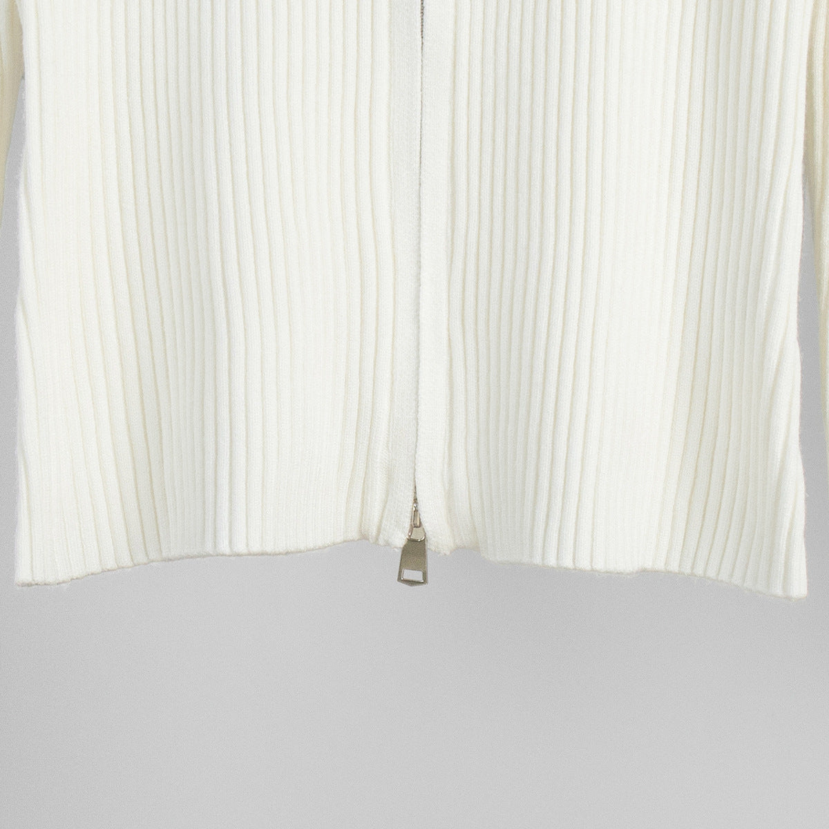 Womens Slim Fit Ribbed Knit Zipper Cardigan | Stand Collar | noémi