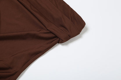 Womens Slim Fit Tube Dress with Scarf Collar and Back Slit Detail | noémi