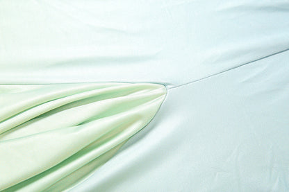 Ombré Ruched Mermaid Maxi Dress | Sky Blue to Mint Gradient with Fluted Sleeves | noémi