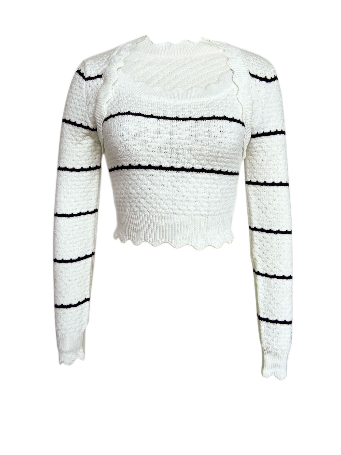 Striped Long Sleeve Pullover Sweater | Woolen Top | noémi
