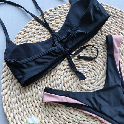 Stitch Detail Split Bikini Swimsuit for Women | noémi