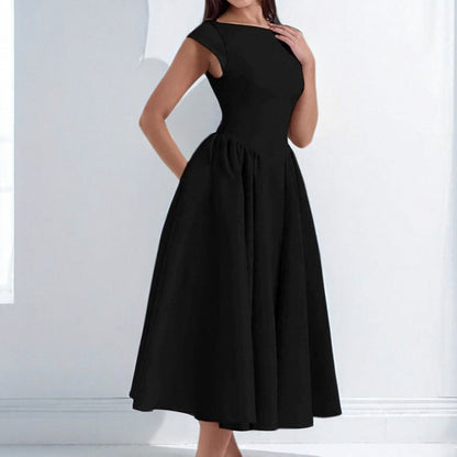 Womens Sleeveless Dress with Waist Cutout and Back Hollow Design | noémi
