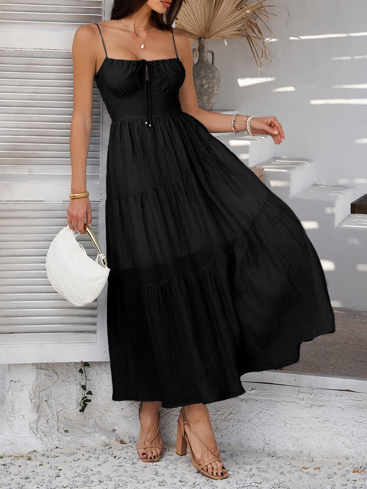 Women's Boho Tiered Maxi Dress | Lightweight Spaghetti Strap Sundress | noémi