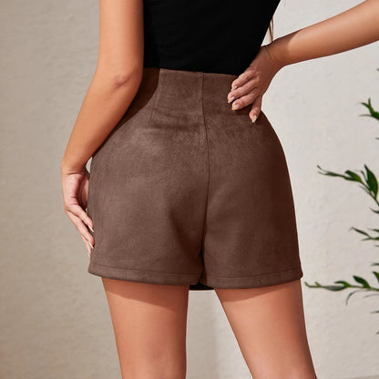 Suede Draped Mini Skirt | High Waisted Pleated | noémi
