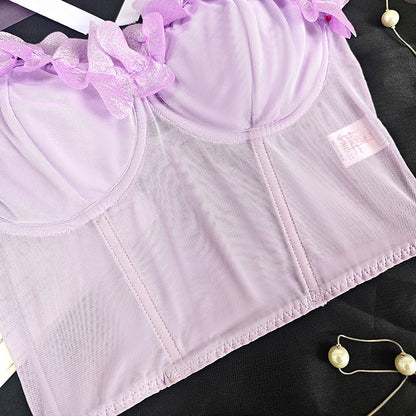 Floral Print Boning Corset Tube Top with Cropped Fit for Women | noémi