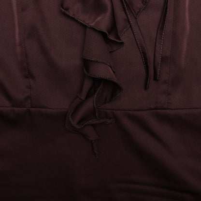 Patchwork Ruffle Bandage Dress | Slim Fit V Neck | noémi