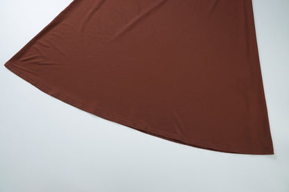 Womens Long Sleeve Round Neck Maxi Dress with Waist Cutout | noémi