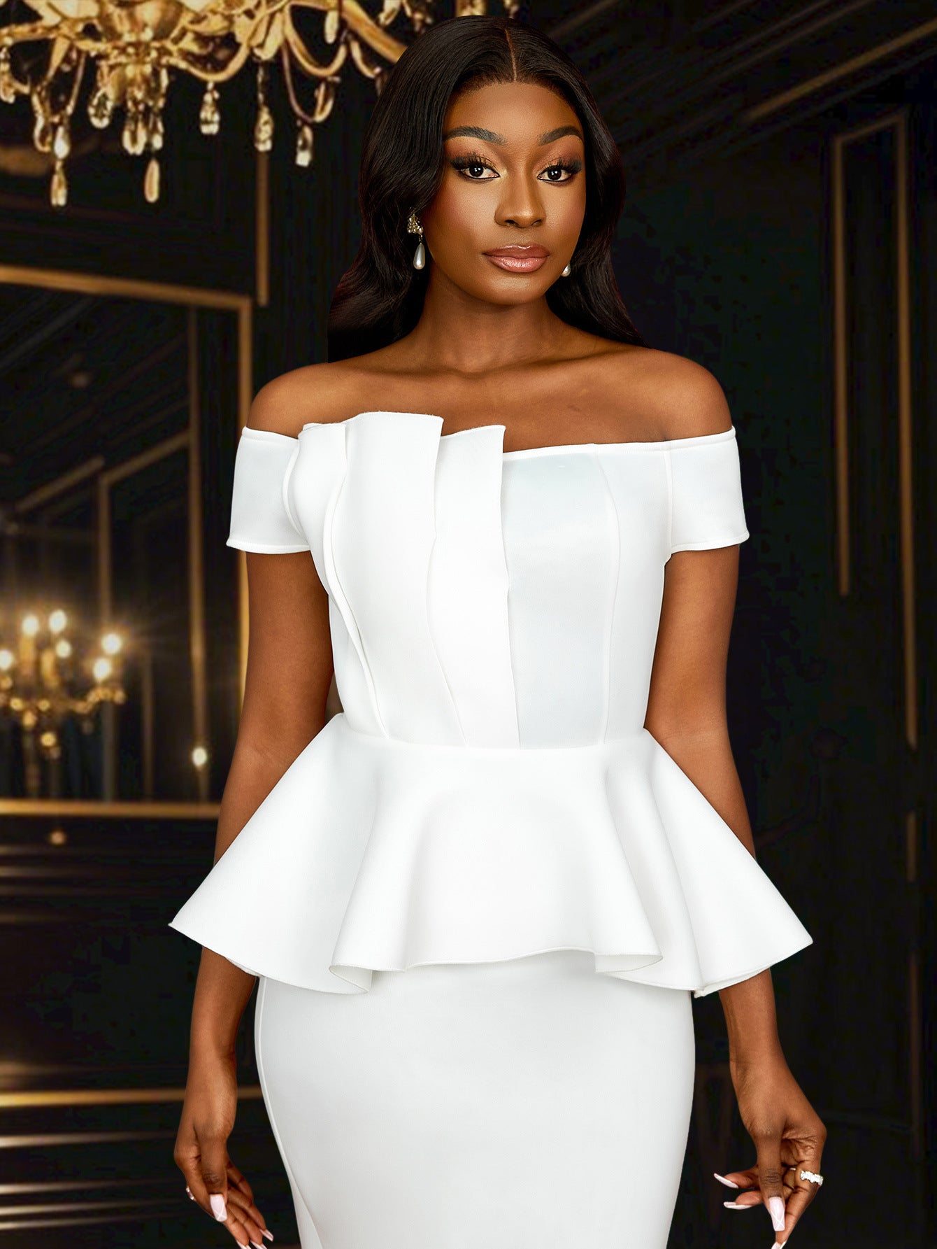 Pure White Tube Top Ruffled Dress | noémi