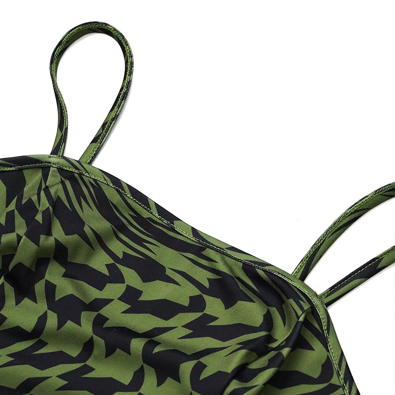 Green Two Piece Set | Sleeveless Vest Top Wide Leg Pants | noémi