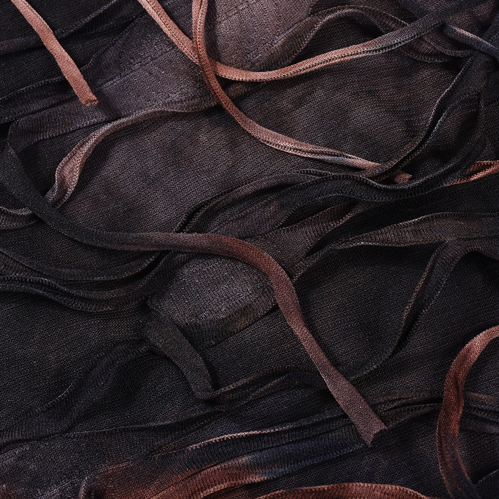 Tie Dye Tassel Dress With Side Slit and Draped Fit | noémi