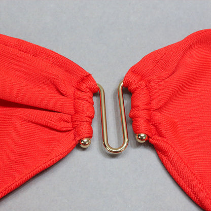 Tube Top Bandage Dress with Drawstring Side Split | noémi