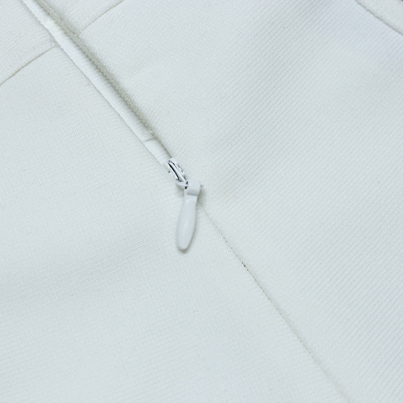 White One Shoulder Cutout Dress with Side Slit | Long Fitted Design for Women | noémi