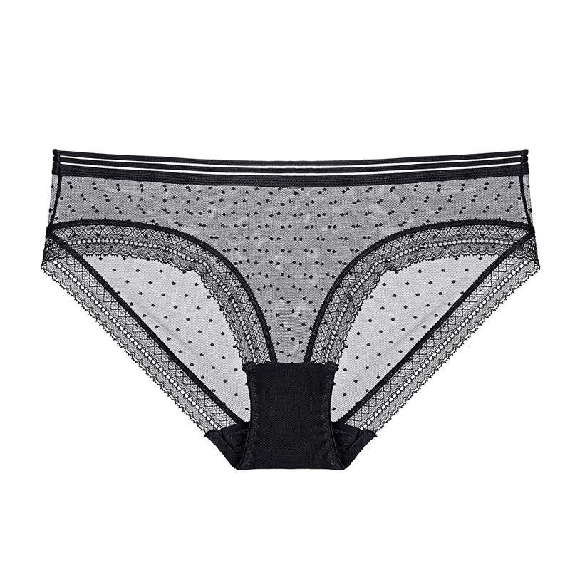French Style Low Waist Lace Briefs with Breathable Crocheted Design | noémi
