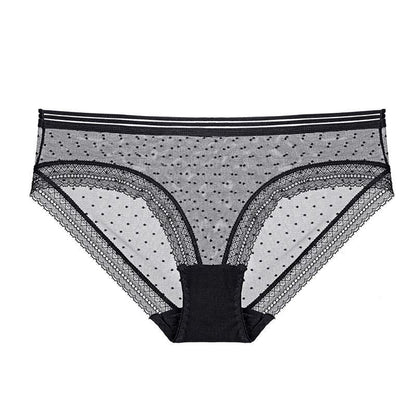 French Style Low Waist Lace Briefs with Breathable Crocheted Design | noémi