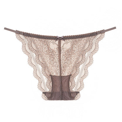 French Style Low Waist Lace Briefs with Breathable Crocheted Design | noémi