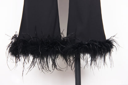 Satin Blazer Pant  with Fur Set for Women | noémi