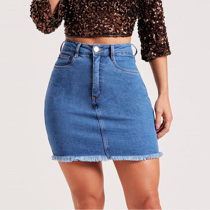 Summer Slim Fit Burrs Women Denim Skirt | noémi