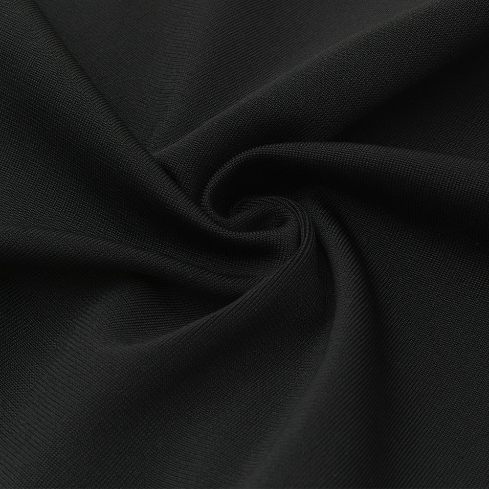 Chain Strap One Shoulder Mid Length Bodycon Dress | noémi