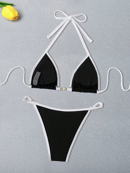 Lace Up Backless Split Two Piece Bikini Set for Women | noémi