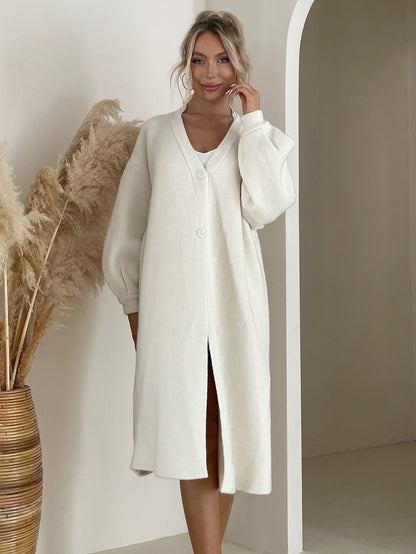 Womens V Neck Buttoned | Long Knit Cardigan | noémi