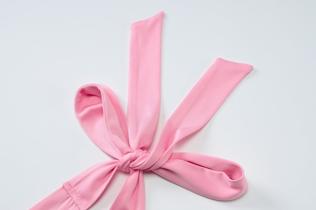 Womens V Neck Halter Dress with Split Back Detail | noémi