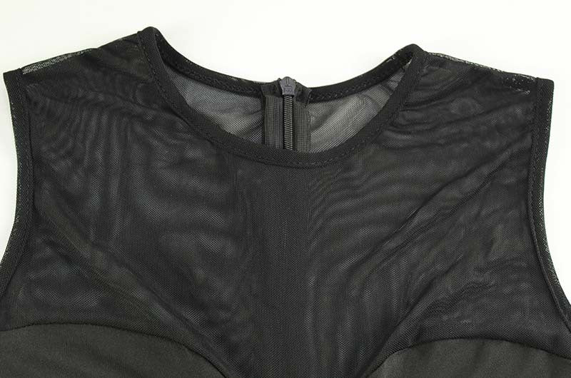 Womens Sleeveless Mesh Stitch Sheath Dress Slim Fit | noémi