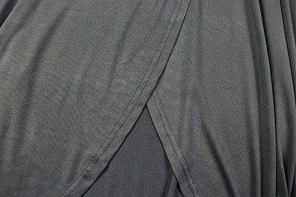 Womens Waist Slimming V Neck Pleated Draped Wrap Dress | noémi