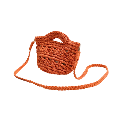 Colorful Crossbody Cotton Thread Orange without Lining