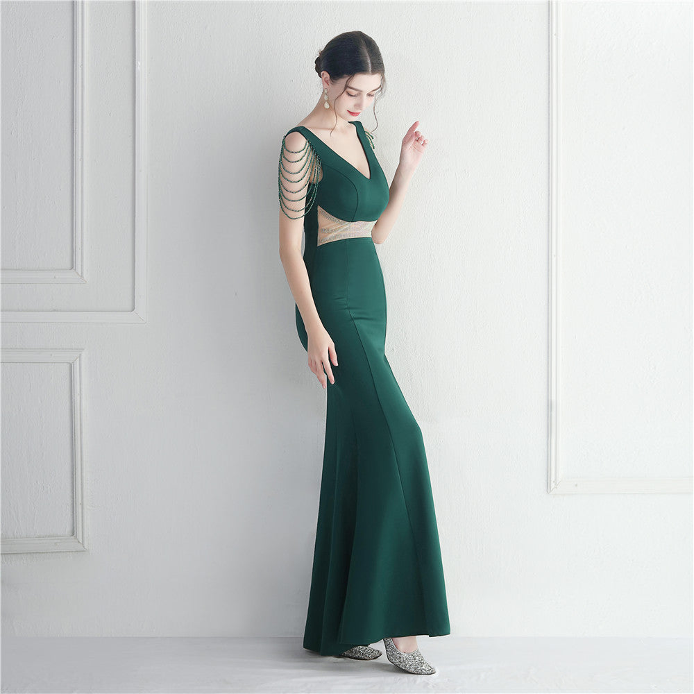 Rhinestone Beaded Gown | Long Dress | noémi