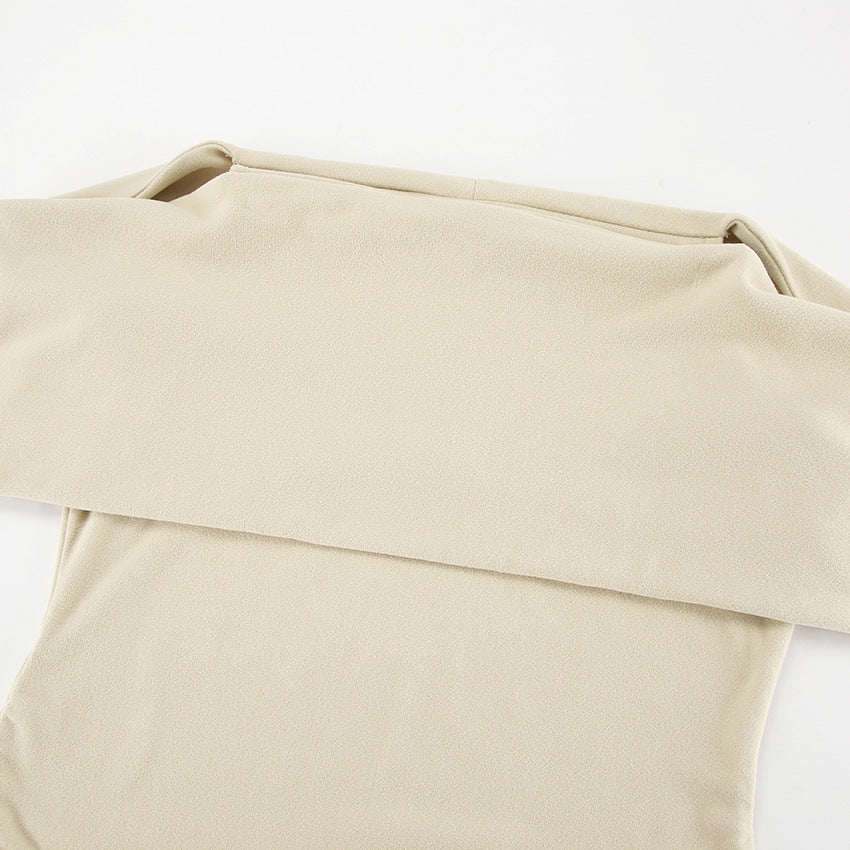 Women Off Shoulder Tube Top Long Slim Fit Dress with Warm Dralon Fabric | noémi