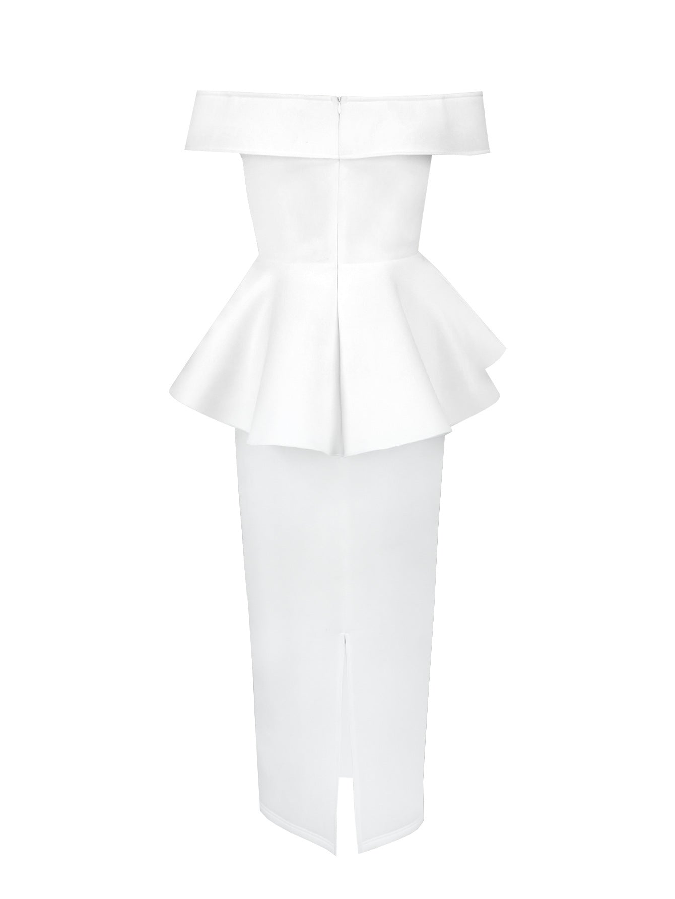 Pure White Tube Top Ruffled Dress | noémi
