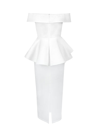 Pure White Tube Top Ruffled Dress | noémi
