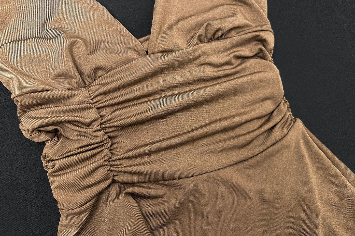 Deep V Halter Dress with Lace Up Back | Pleated Hem Design | noémi