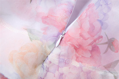 Backless Halter Mini Dress | Slim Fit Floral Print | noémi