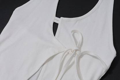 Summer Backless Lace Up Cardigan Halter Vest Top | noémi