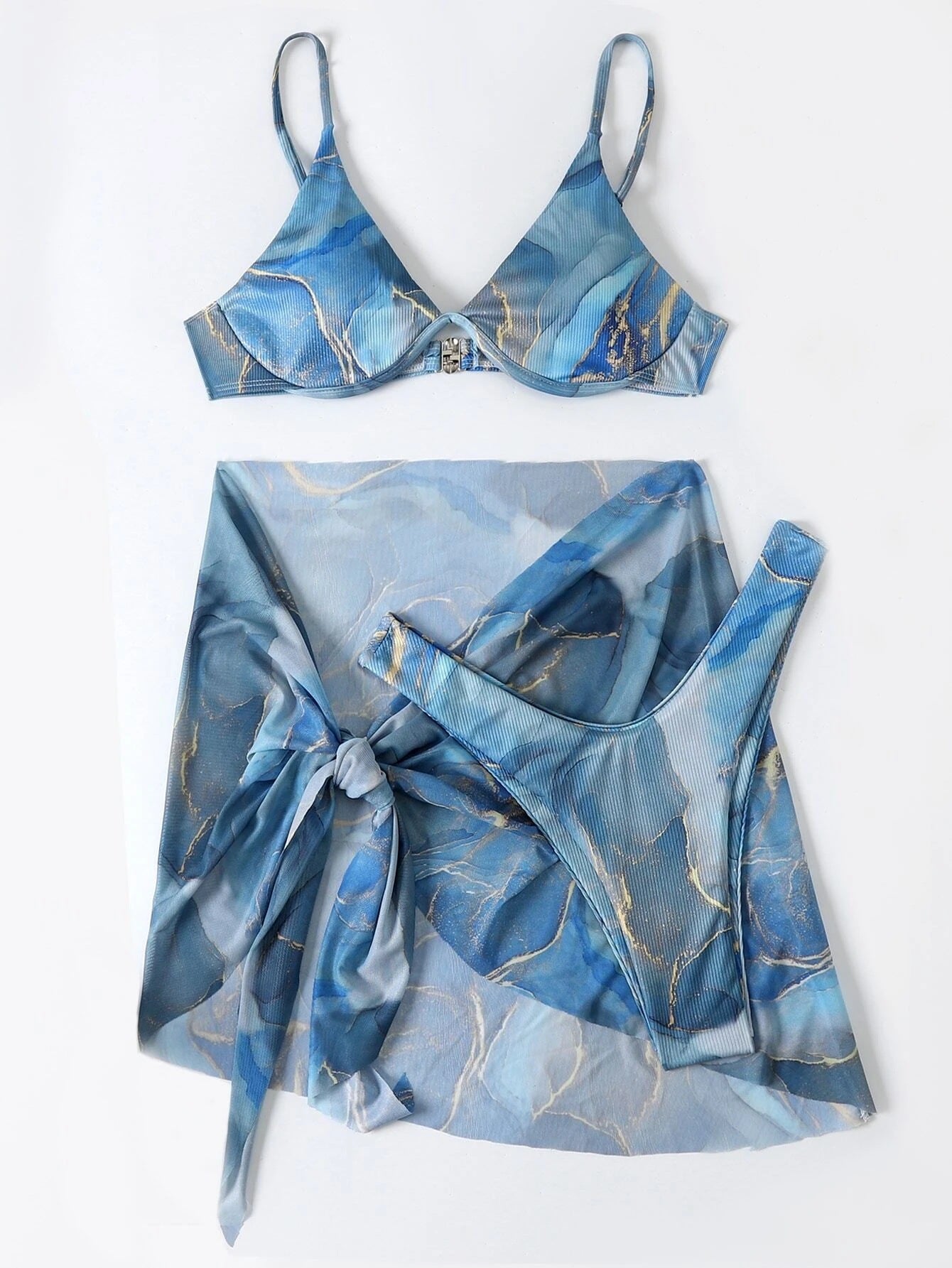 Women’s 3 Piece Printed Tie Dye Bikini Set | noémi