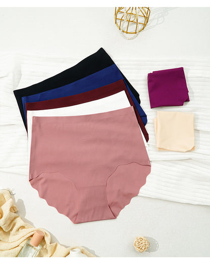 High Waist Seamless Briefs with Ice Silk Fabric and Cotton Crotch | noémi