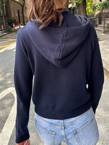 Woolen Long Sleeve Hoodie Coat for Women | noémi
