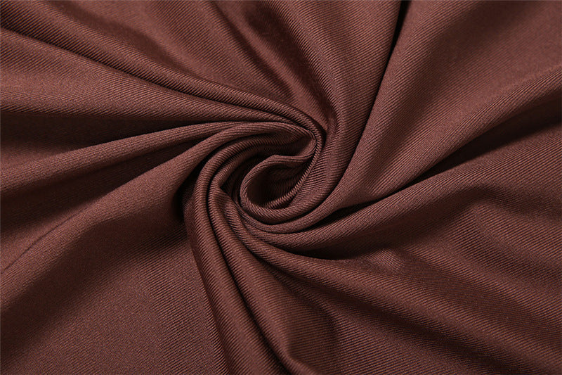 Womens High Collar Long Sleeve Maxi Dress with Side Cutout and Front Slit | noémi