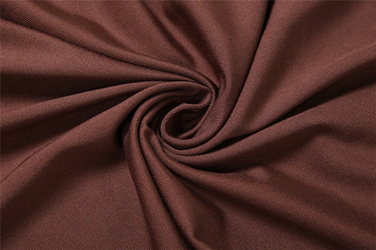 Womens High Collar Long Sleeve Maxi Dress with Side Cutout and Front Slit | noémi