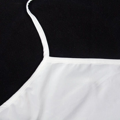 White Ruched Halter Mini Dress | Skirt, Stretch Fit | noémi
