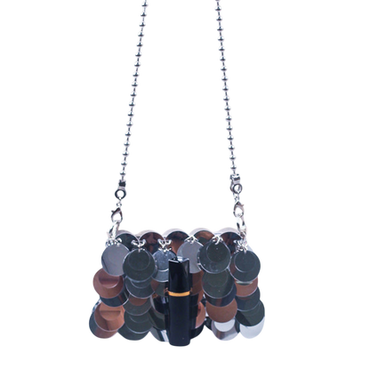 Silver Woven Phone Messenger Bag – Chain Strap | noémi