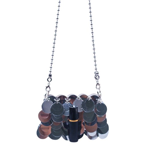 Silver Woven Phone Messenger Bag – Chain Strap | noémi