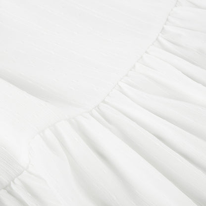 Womens Halter Neck Sleeveless Dress with Lace Up Waist and Double Layer Flounced Skirt | noémi