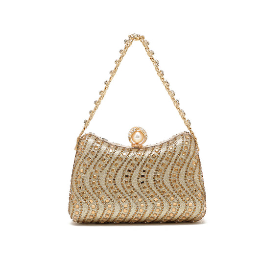 Gold Rhinestone Evening Bag | Sparkly Mini Purse for Parties, Weddings & Events | noémi