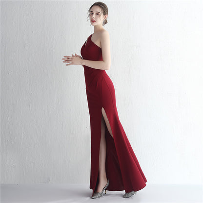 Satin One Shoulder Gown | Slim Fit Long Debutante Dress | noémi
